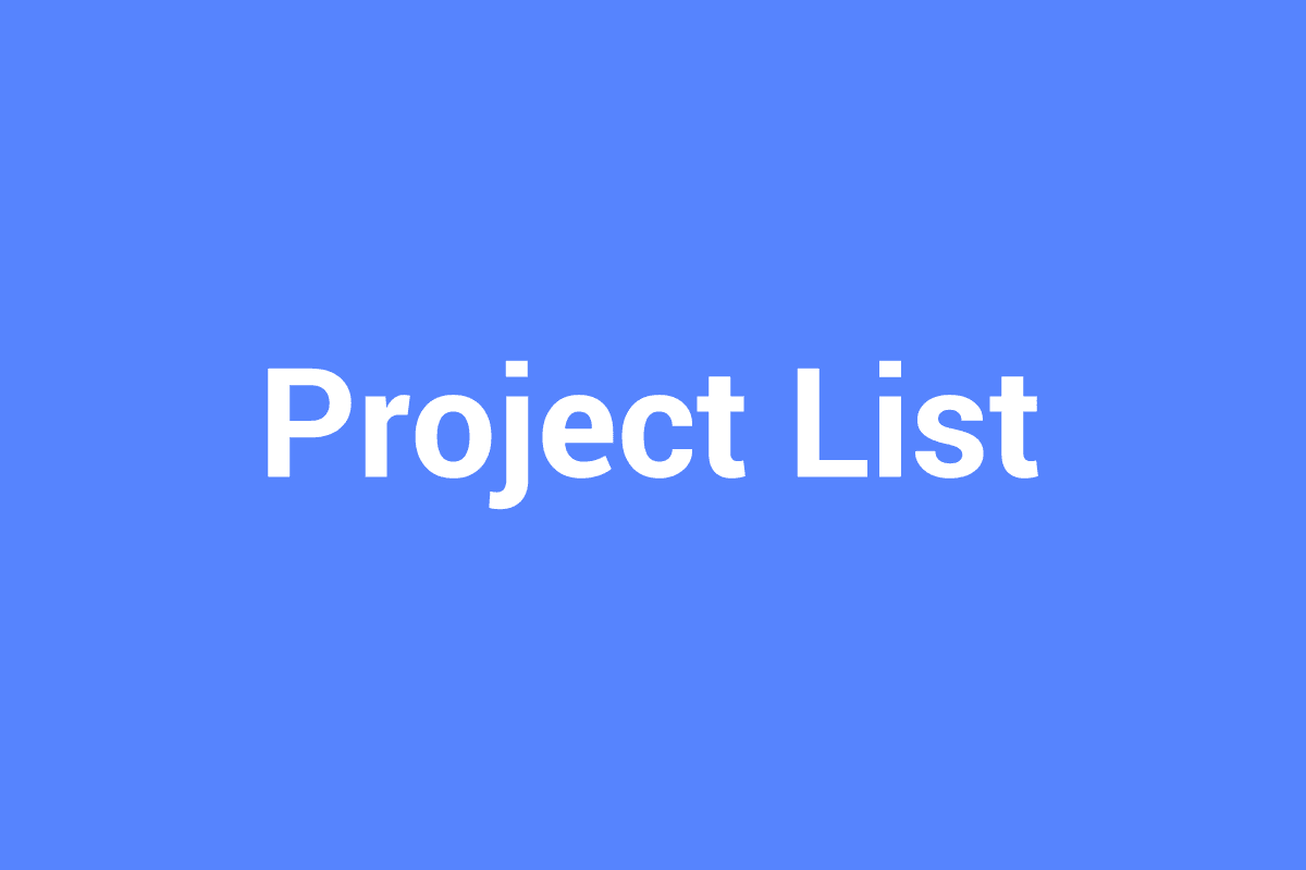 Projects page with create button