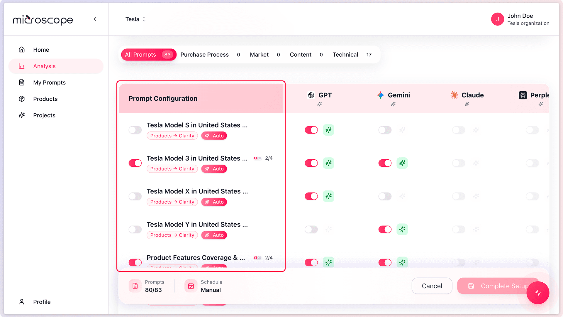 Screenshot: 03 14 prompt selection interface