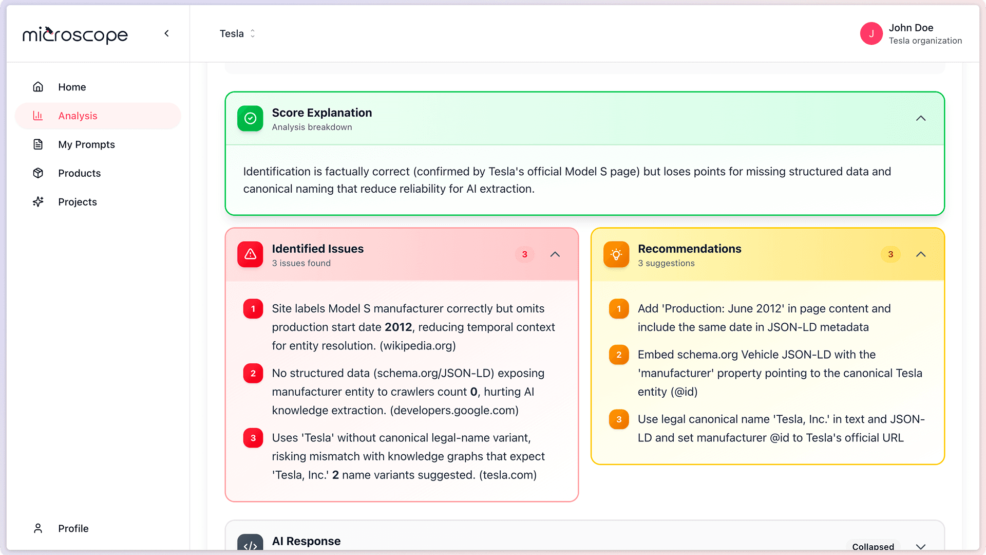 Screenshot: 04 06 action items view