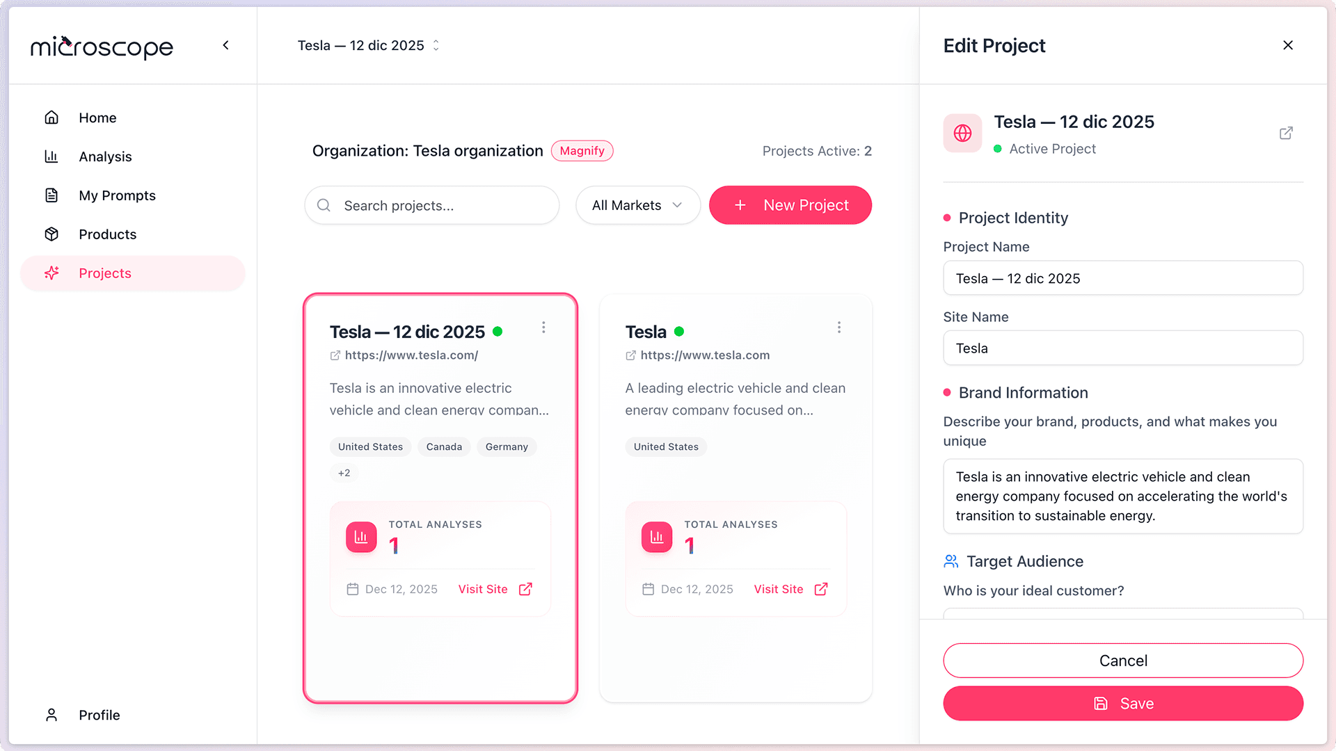 Screenshot: 02 06 brand info filled