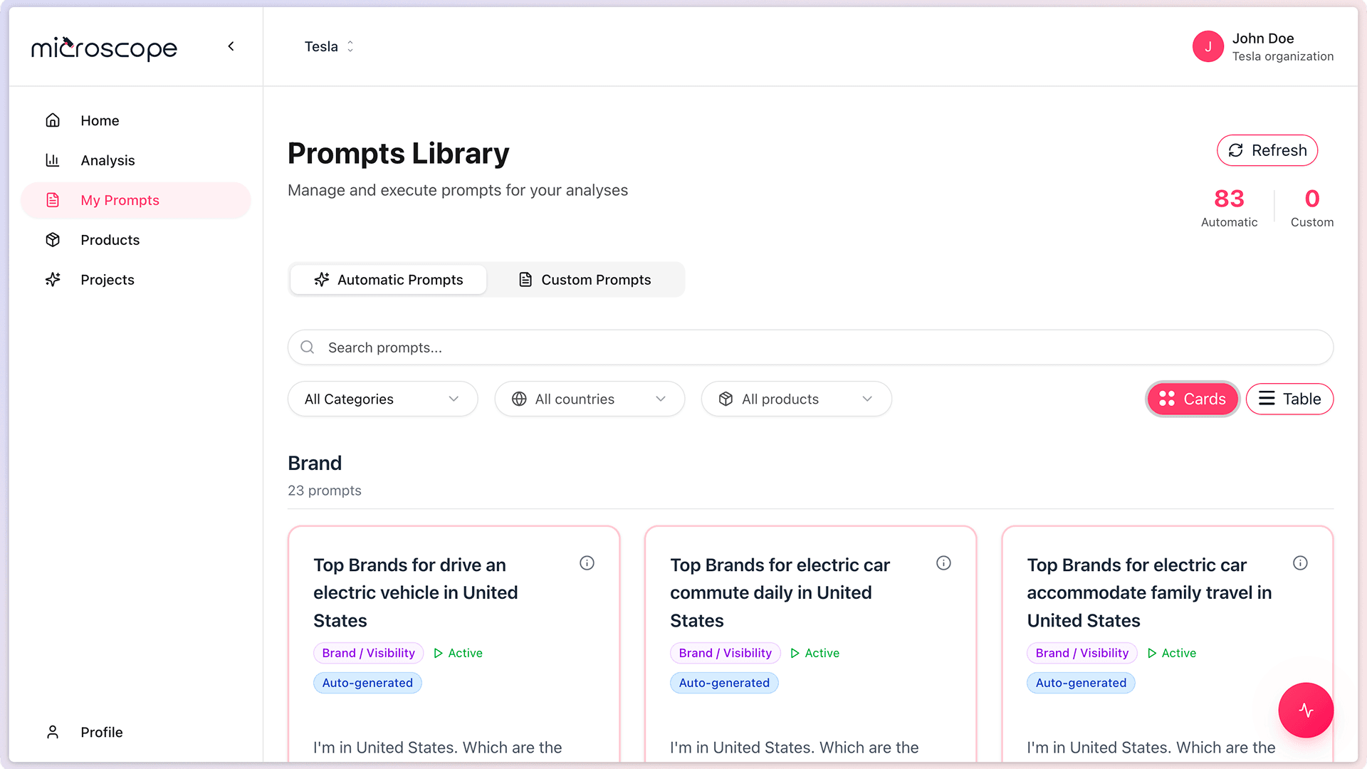 Screenshot: 03 01 prompts library overview