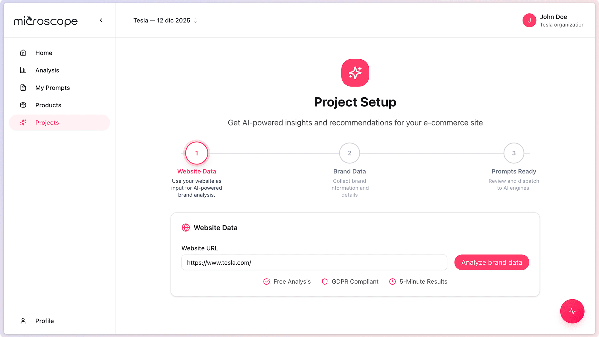 Screenshot: 02 07 website config form