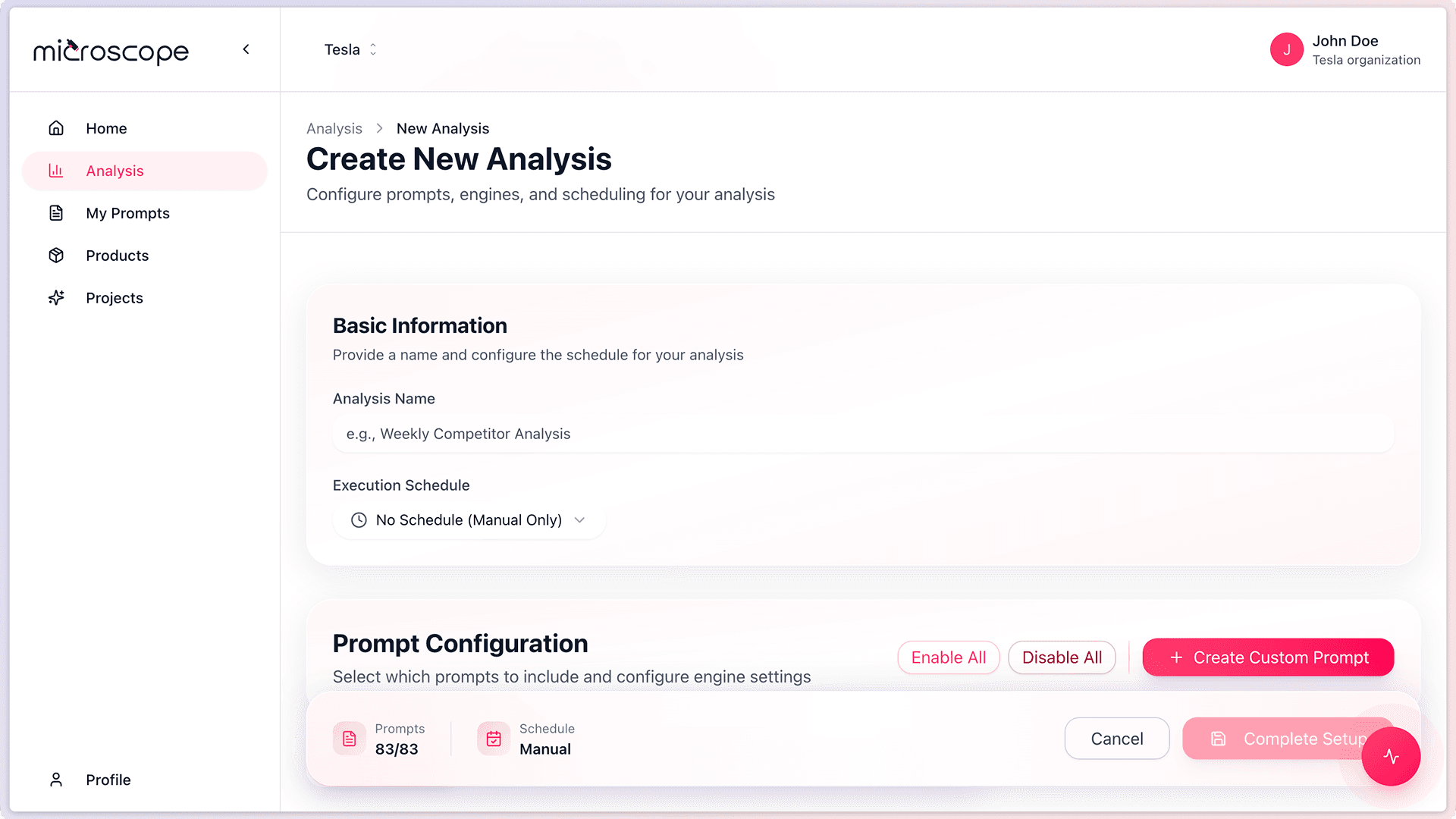Screenshot: 03 12 new analysis form step1